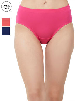 SOIE - High Rise Full Coverage Solid Colour Cotton Stretch Hipster Panty