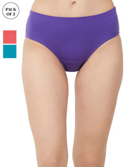 SOIE - High Rise Full Coverage Solid Colour Cotton Stretch Hipster Panty