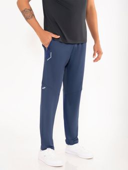 STRCH - Navy Blue Solid Mid Rise Track Pant