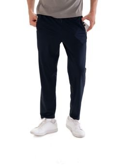 STRCH - Navy Blue Printed Regular Fit Mid Rise Joggers