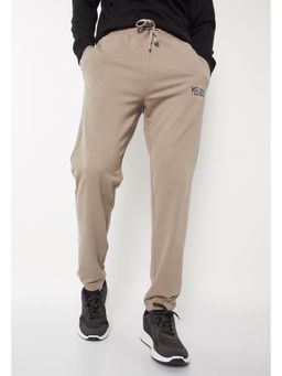 max - Men Beige Printed Regular Fit Sports Joggers