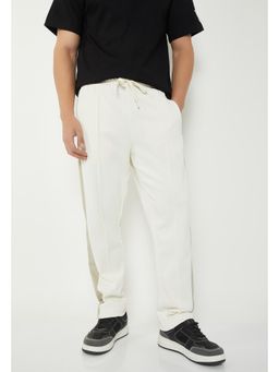 max - Men Off White Contrast Panel Sports Track Pant