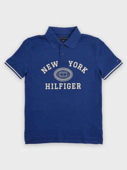 Tommy Hilfiger - Boys Blue Logo Regular Fit Cotton Polo T-Shirt