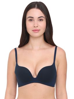 Wacoal - Womens Dreamy Curve Padded Non-wired 3/4th Cup Wear Push-up Bra - Navy Blue
