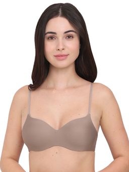 Wacoal - Womens Basic Mold Padded Non-wired 3/4th Cup Wear Seamless T-Shirt Bra - Brown