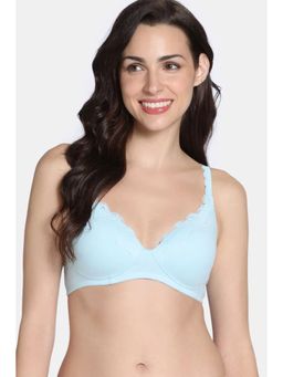 Zivame - Padded Non Wired Medium Coverage T-Shirt Bra - Starlight Blue