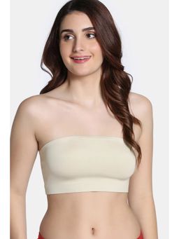 Zivame - Seamless Collective Single Layered Non Wired Full Coverage Bandeau Bra - White Smoke