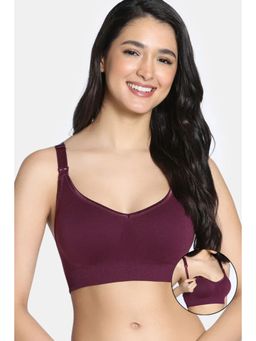 Zivame - Maternity Padded Seamless Nursing Bra - Beet Wine