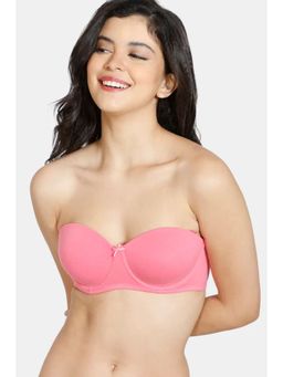 Zivame - Padded Wired 3/4Th Coverage Strapless Bra - Coral