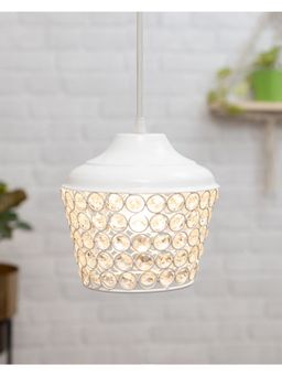 Homesake - 6.5" White Crystal Hanging Lantern Light
