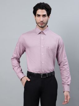 Cantabil - Men Purple Printed Formal Full Sleeve Shirt