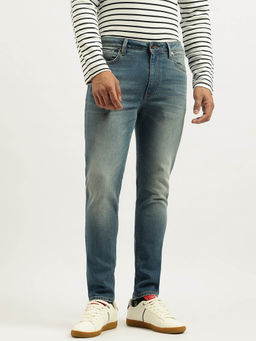 United Colors of Benetton - Blue Solid Low Crotch Fit Tinted Jeans