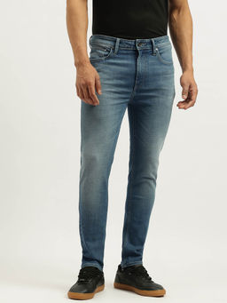 United Colors of Benetton - Blue Solid Low Crotch Fit Light Cross Hatch Jeans