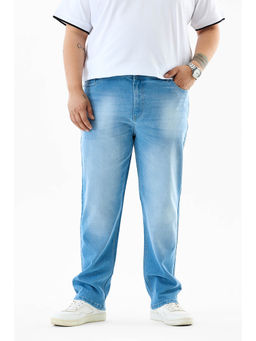 Snitch - Light Blue Washed Slim Casual Plus Size Jeans for Men