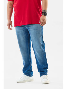 Snitch - Blue Washed Slim Casual Plus Size Jeans for Men