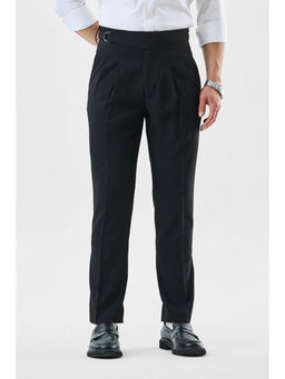 Snitch - Black Plain Slim Formal Trouser for Men