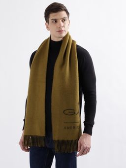 GANT - Men Khaki Solid Tasselled Woollen Muffler