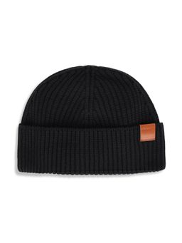 GANT - Men Black Self Design Beanie