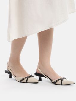 Zori World - Women Beige CAPPICCINO Kitten Heels