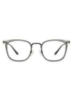 Lenskart Blu - Grey Square Medium Blue Cut Anti-Glare Zero Power Computer Glasses for Men & Women