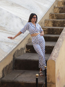 Moonstruck - Polka Cropped Jacket with Straight Pants (Set of 2)