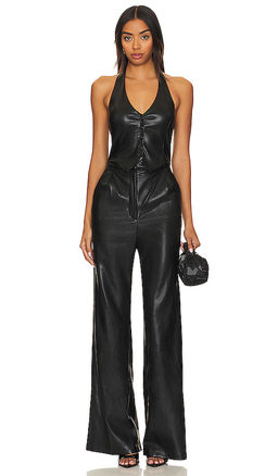 Amanda Uprichard - X Revolve Isadore Faux Leather Jumpsuit