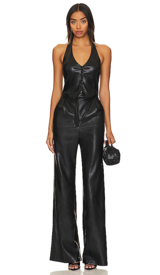 Buy Amanda Uprichard X Revolve Isadore Faux Leather Jumpsuit Online