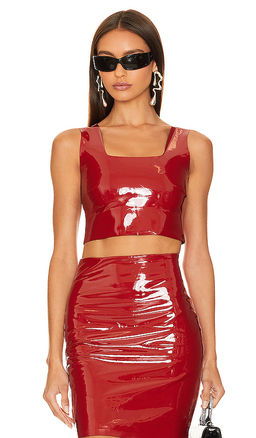 Commando - Faux Patent Leather Crop Top