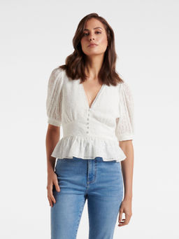 Forever New - Katerina Embroidered Puff Sleeve Top