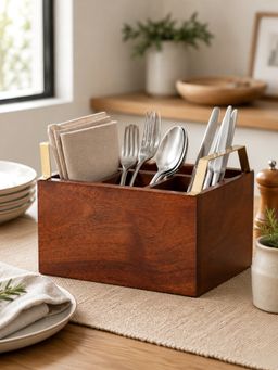Metalsmith - Elegant Wooden Cutlery Holder-Medium