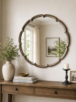 Metalsmith - Elegant Metal Wall Hanging Mirror For Bathroom Wall Decor Living Room