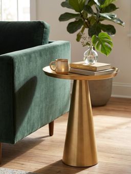 Metalsmith - Designer Metal Cone Side Table For Indoor, Outdoor, Home and Office