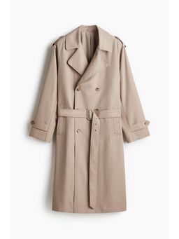 H&M - Men Beige Relaxed Fit Trench Coat