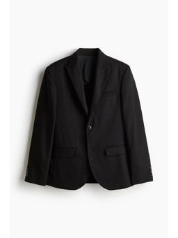 H&M - Men Black Regular Fit Linen-Blend Jacket