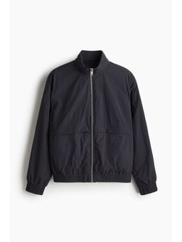 H&M - Men Black Loose Fit Nylon Windbreaker