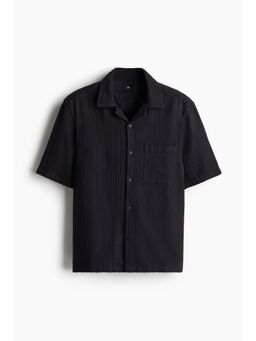 H&M - Men Blue Regular Fit Textu Resort Shirt