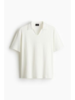 H&M - Men White Regular Fit Colla T-Shirt