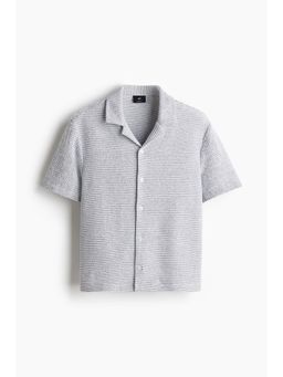 H&M - Men Grey Regular Fit Resort Shirt