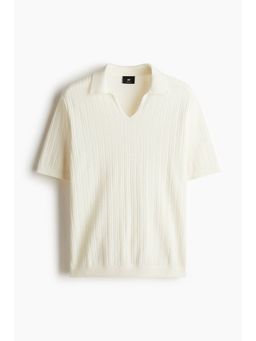 H&M - Men White Regular Fit Pima Cotton Polo Shirt