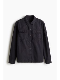 H&M - Men Black Regular Fit Utility Overshirt