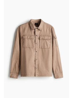 H&M - Men Beige Regular Fit Utility Overshirt