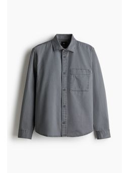 H&M - Men Grey Regular Fit Twill Overshirt
