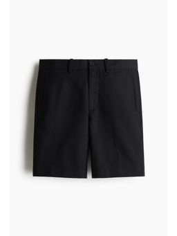 H&M - Men Black Regular Fit Lyocell-Blend Chino Shorts