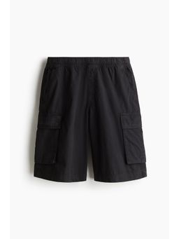H&M - Men Black Loose Fit Cargo Shorts
