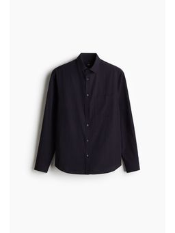 H&M - Men Blue Regular Fit Lyocell-Blend Shirt