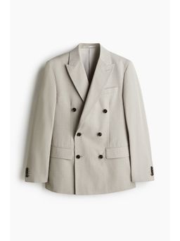 H&M - Men Beige Regular Fit Double-Breasted Jacket