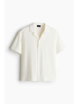 H&M - Men White Regular Fit Jersey Resort Shirt