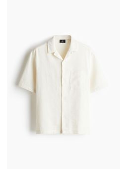H&M - Men White Regular Fit Textu Resort Shirt