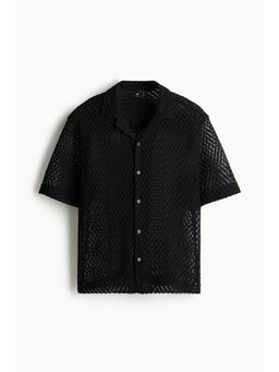 H&M - Men Black Loose Fit Resort Shirt