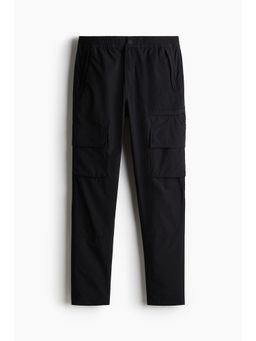 H&M - Men Black Regular Fit Twill Cargo Trousers